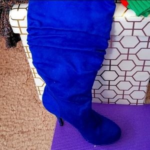 Blue Knee high boots